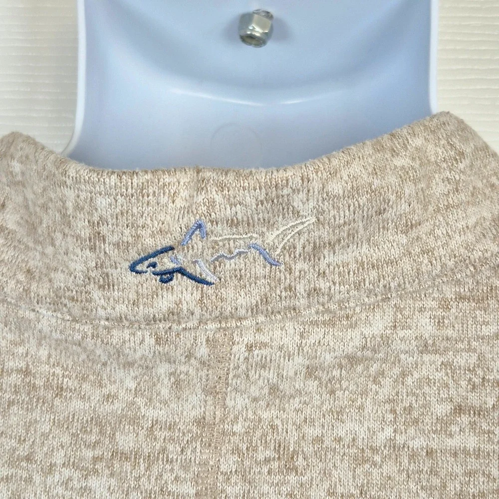 Greg Norman tan‎ beige quarter zip mock neck pullover sweater men's XXL